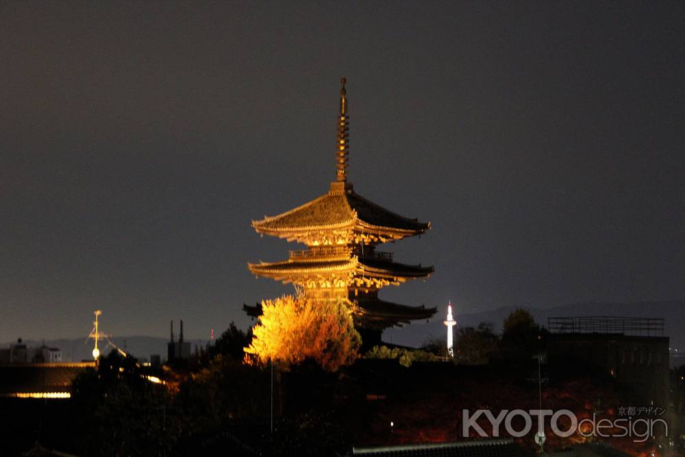 八坂の塔と京都タワー