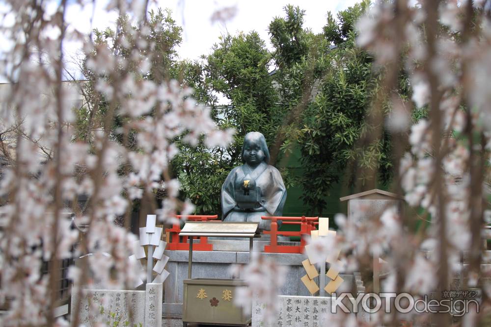 桜ごしのおかめ像