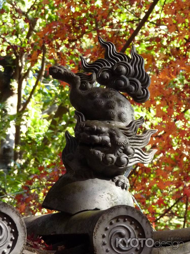 あらよっと！　（狛犬・粟生光明寺）