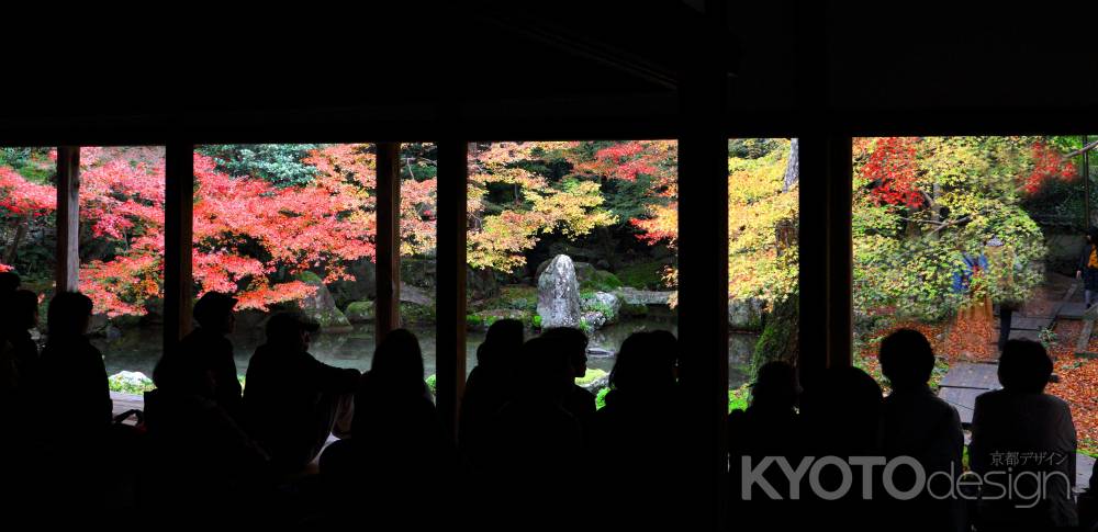 蓮華寺の紅葉は観光客でいっぱい！