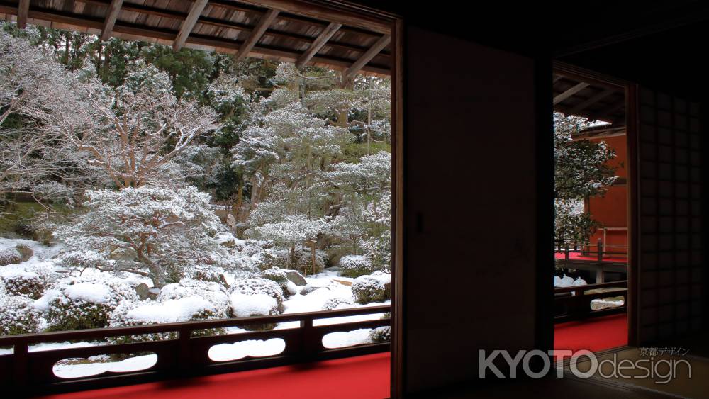 曼殊院　雪の庭園