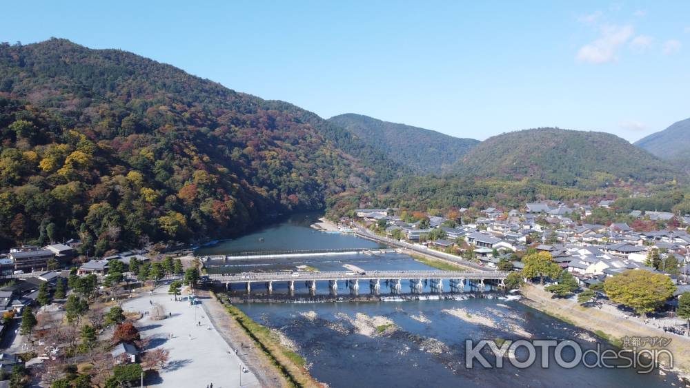 上空から見た嵐山