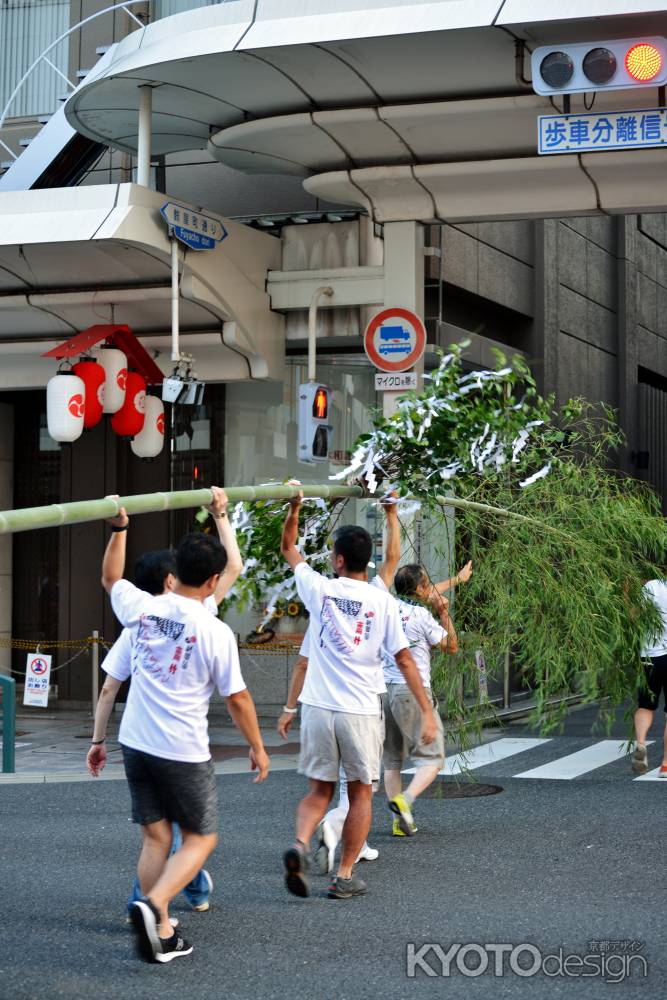 祇園祭　斎竹建て　2本目