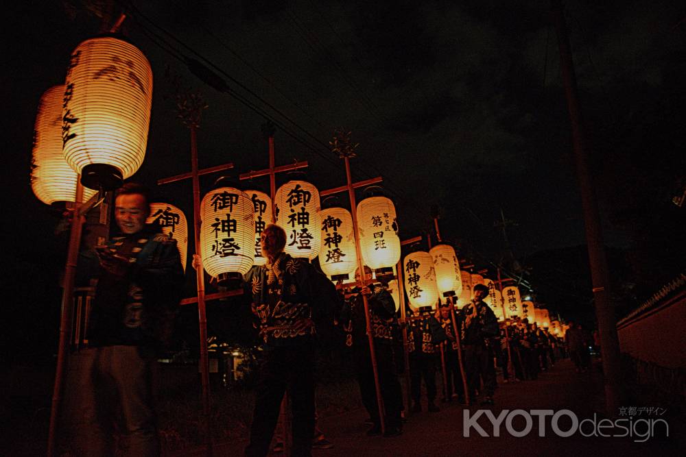 保津の火祭り　高張提灯　