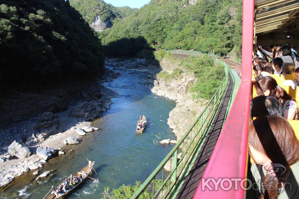 トロッコ列車と保津川下り