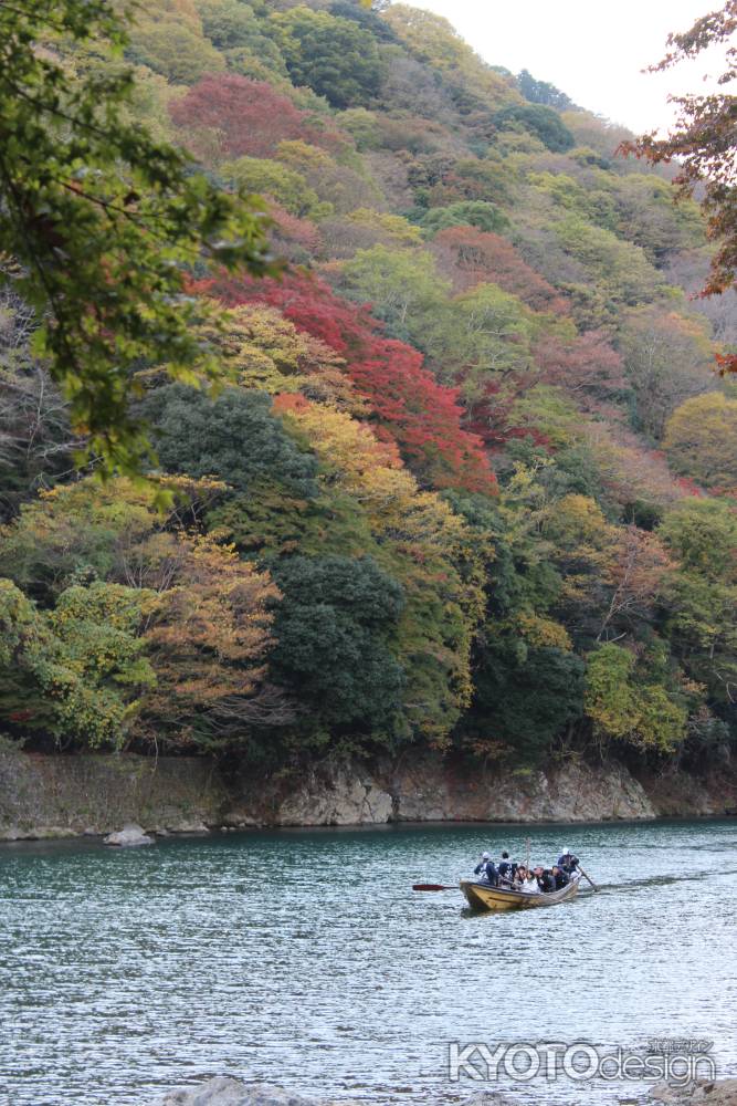 紅葉と保津川下り