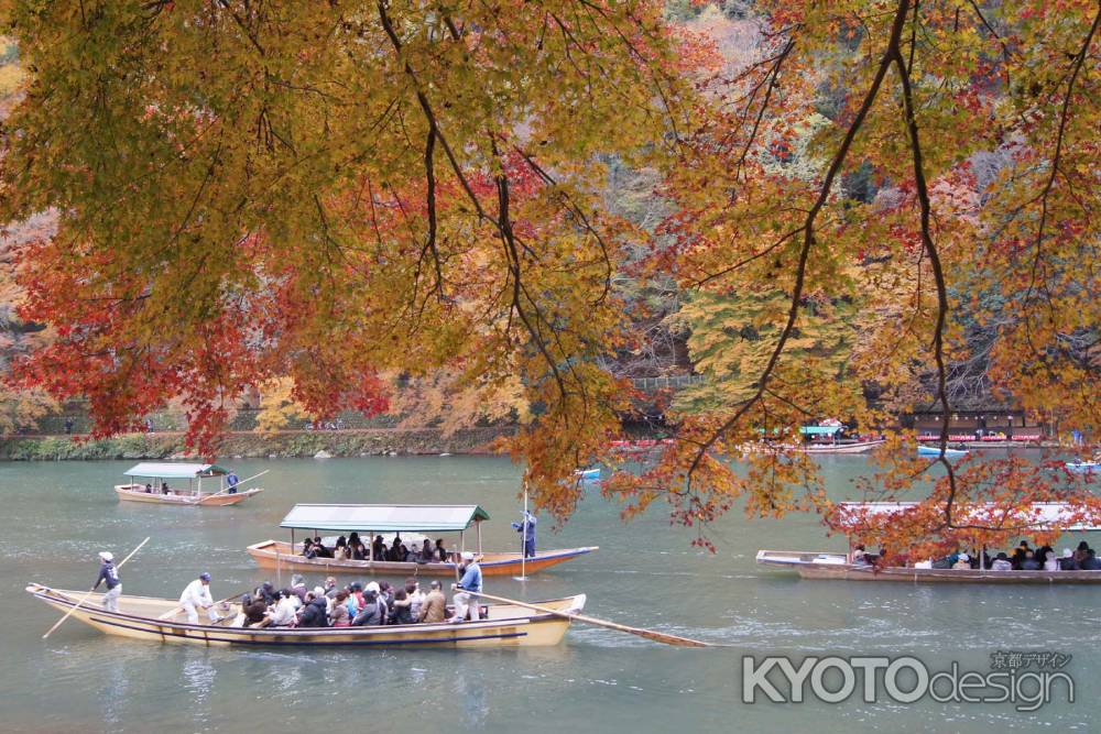 京都市の紅葉（嵐峡と保津川下り）