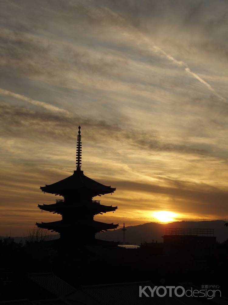 2019　冬　八坂の塔と京都タワー　6