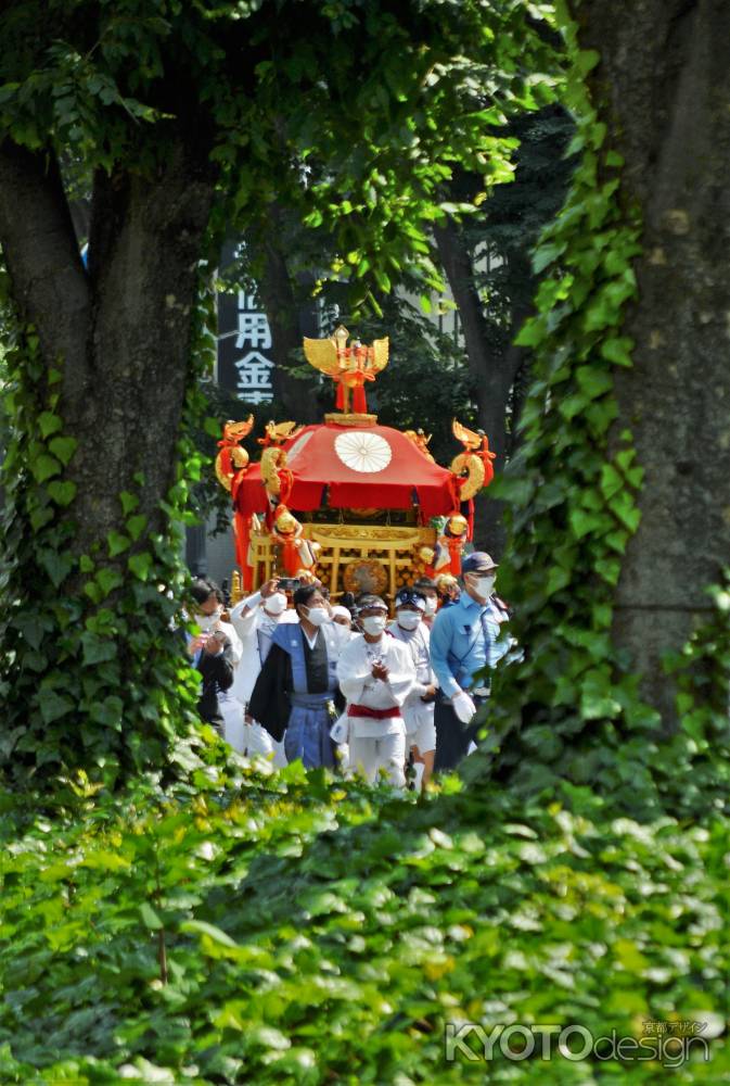 緑抜き　御神輿