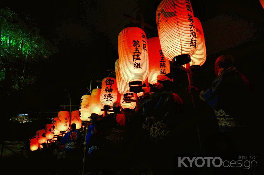 保津の火祭り　どんどん下しの坂