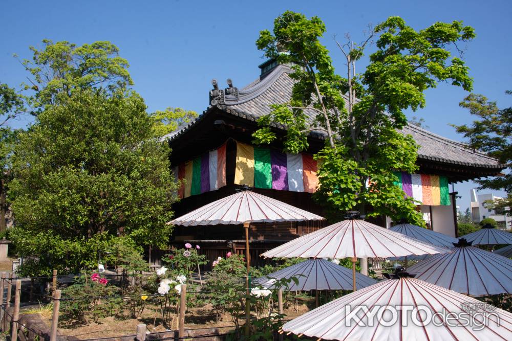 乙訓寺　本堂と和傘