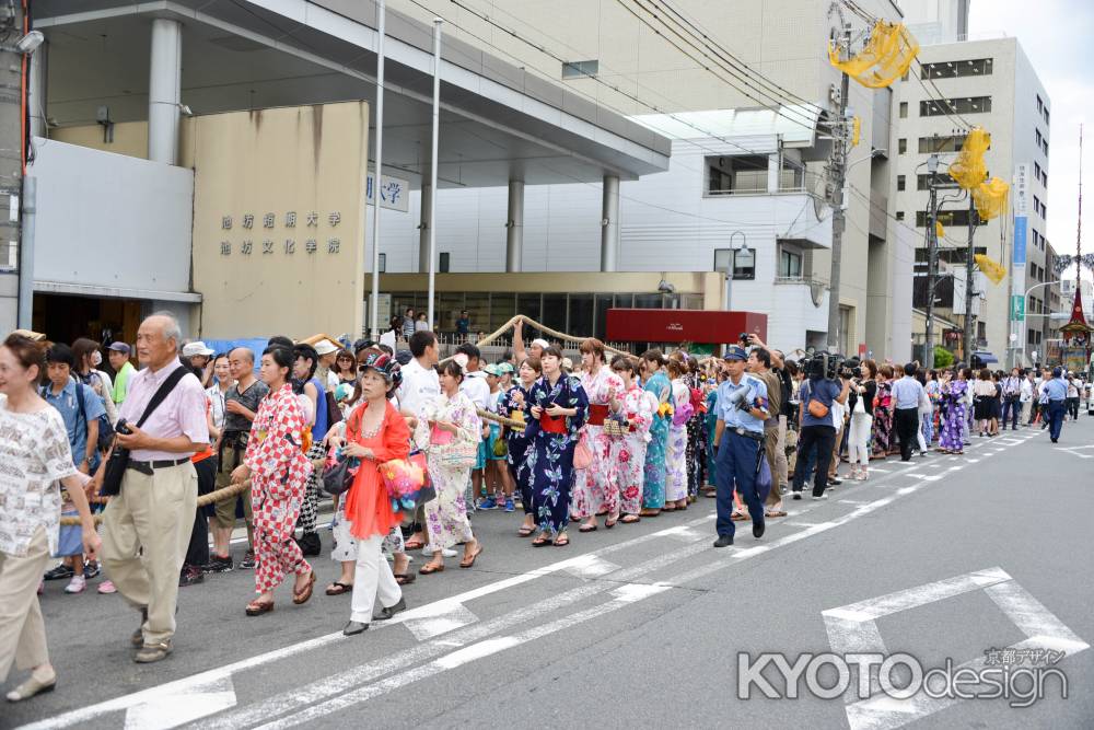 祇園祭2017　学生の曳初め体験