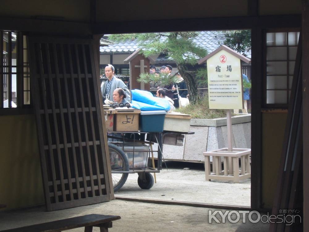 映画村の撮影風景