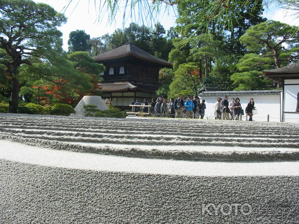 銀閣寺 向月台と銀沙灘