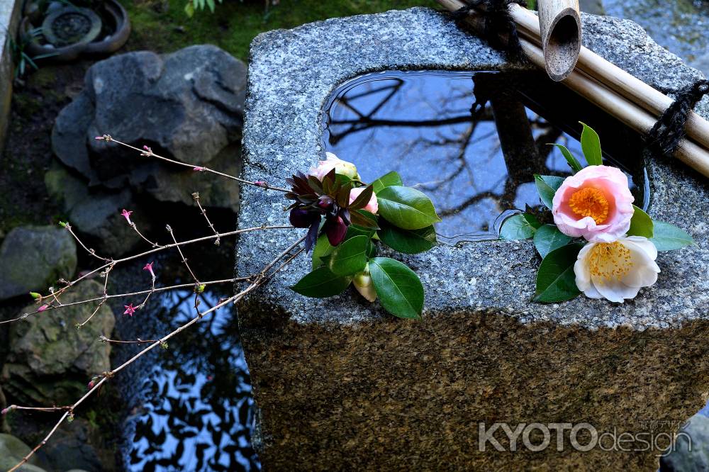 春節、静なる花活け