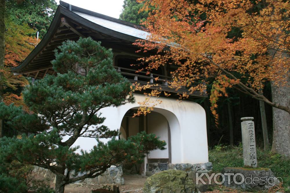 古知谷阿弥陀寺三門と紅葉