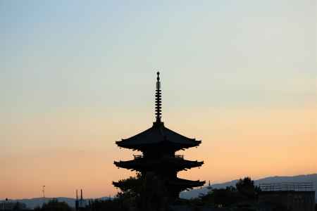 夕暮れの八坂の塔