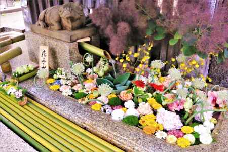 北野天満宮の花手水