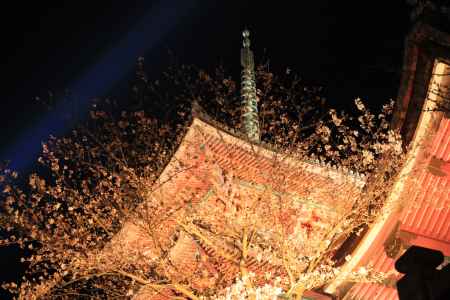 清水寺ライトアップ　三重塔