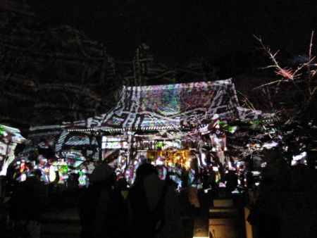 法輪寺でのデジタル掛け軸ライブ