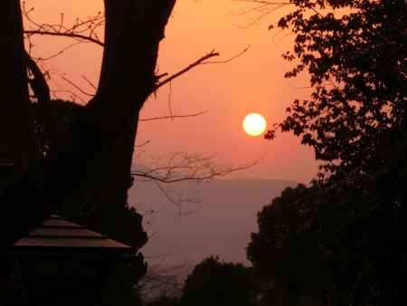 清水寺からの夕日