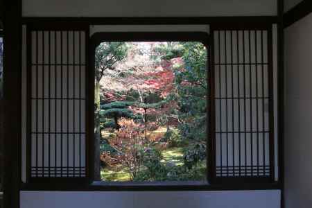 西来院 窓越しの庭園