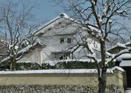 岩倉　雪の風景