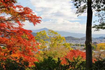 常寂光寺から比叡山と京都の街を一望