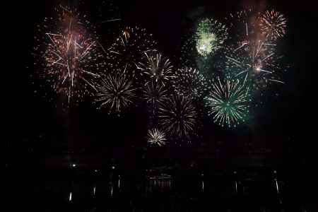 宝ヶ池で打ち上げ花火