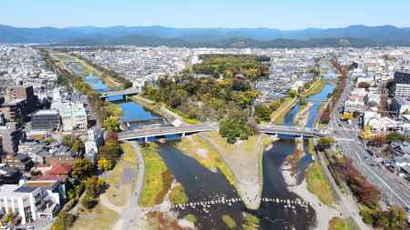 加茂川と高野川の合流