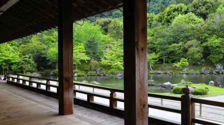 天龍寺　大方丈から曹源池庭園