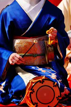 京都マラソン2018　鼓と鉦