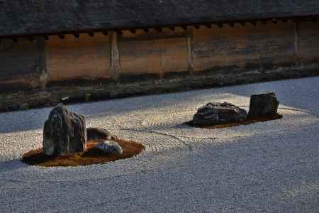 龍安寺　石庭　春の陽