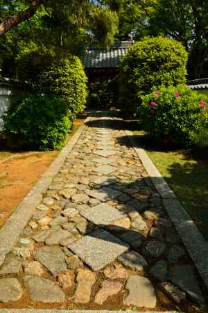 源光庵　ひし形　石畳