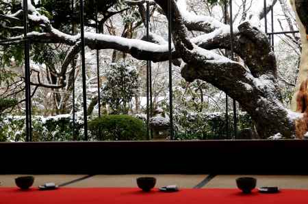 雪の茶席