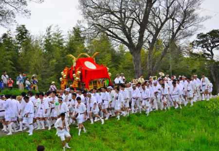 松尾大社　神幸祭　船渡御　力強く