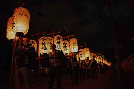 保津の火祭り　高張提灯　