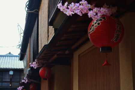 宮川町　路地　提灯