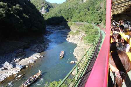 トロッコ列車と保津川下り