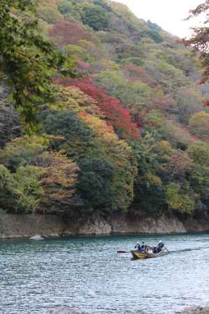 紅葉と保津川下り