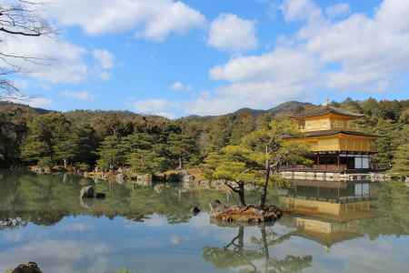 青空の金閣鹿苑寺