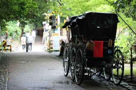 野々宮踏切と人力車