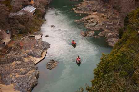 冬の保津川下り