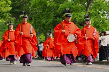 葵祭 雅楽を演奏する文官