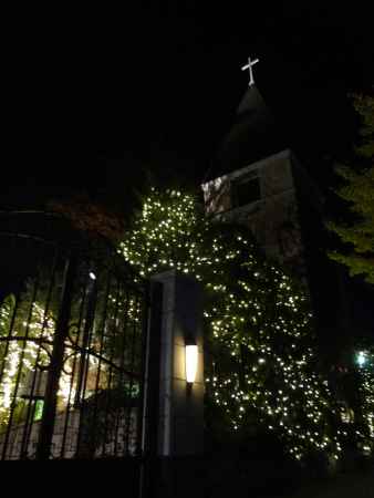 北山の教会のイルミネーション