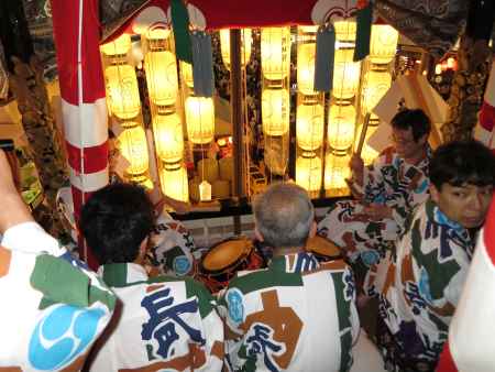 宵山の長刀鉾の上