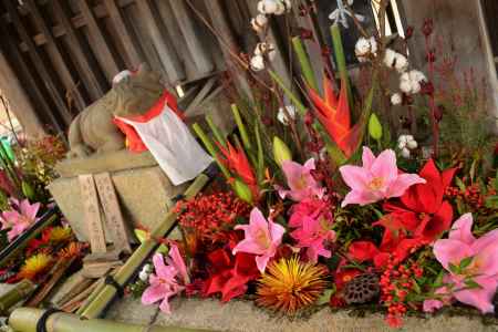 クリスマス　花手水