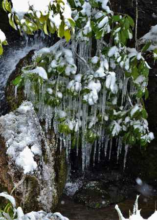 龍門の瀧　氷柱