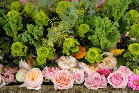 節分祭の日の花手水