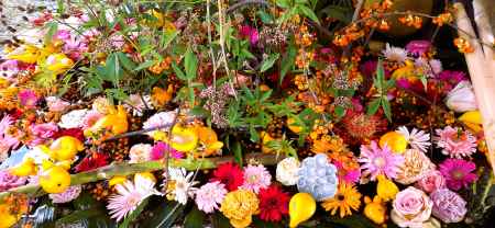 初秋の天神市　花手水